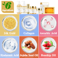 Kit de Soins de la Peau en Or 24 carats en Gros : Sérum Visage Anti-Âge au Collagène et Acide Hyaluronique, Crème, Masque, Lait Corporel, Ensemble Éclaircissant pour la Peau