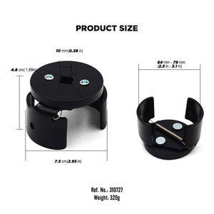 Clé à filtre à huile réglable, plage de 64 mm à 79 mm, outil de démontage de filtre à huile en acier - Product Image 2