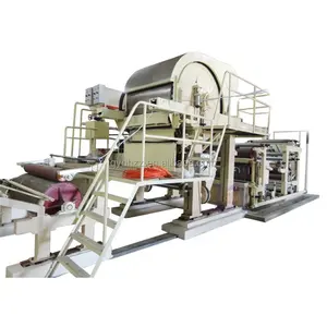 Automatic small waste paper recycle equipment virgin pulp toilet paper machine to make rolling paper with new and second hand