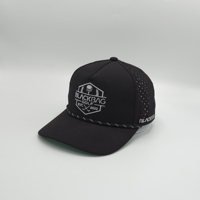 Casquette de golf imperméable personnalisée OEM à 5 panneaux pour hommes et femmes, perforée, découpée au laser, pour le sport en plein air, vente en gros
