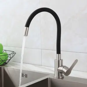 Robinet d'eau flexible utilitaire couleur tuyaux en acier inoxydable robinet de cuisine avec bec pivotant Grifo Griferias