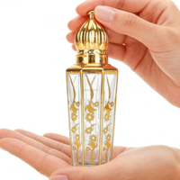 Bouteilles de rouleau de parfum d'huile essentielle de 15ml avec le rouleau pour le verre de galvanoplastie d'or d'huile essentielle de verre personnalisé de luxe