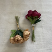 Bouquet de pivoines artificielles en soie à 7 têtes, nouées à la main, pour centre de table de mariage et décoration intérieure