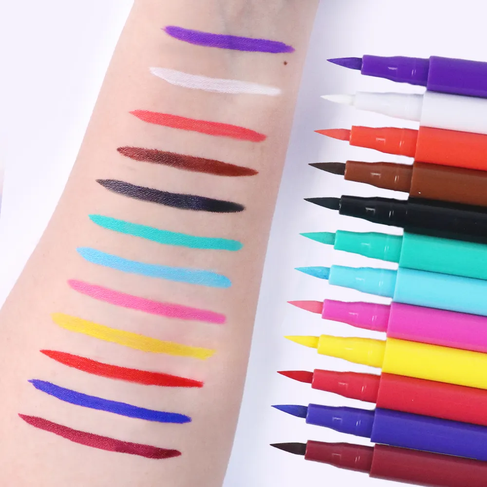 Gp Kinderen Veilig Op Huid Private Label Tijdelijke Kleurverf Tattoo Pen Pen Niet Giftig Gezicht Body Paint Marker Kit