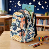 Sac à dos pour ordinateur portable OEM Hawaiian Surfboard Tropical Print 17 pouces multi-poches pour l'école, le bureau et les voyages