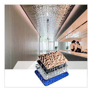 Hoja de cristal de carbono corrugado para decoración de interiores de 1220x2440mm, tablero de Panel de pared de chapa de madera de fibra de carbón de bambú - Product Image 1