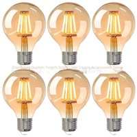 Edison ST64 Ampoule LED Rétro Vintage E27 Globe Lampe avec Lumière Marron Chaude 4W 6W Corps en Verre Tungstène Alimentation AC