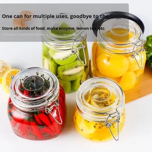 Barattolo di vetro ermetico da 17 once con elemento riscaldato piccolo contenitore per alimenti contenitore contenitore <span class=keywords><strong>cucina</strong></span> inscatolamento <span class=keywords><strong>Set</strong></span> di <span class=keywords><strong>barattoli</strong></span> di vetro - Product Image 2