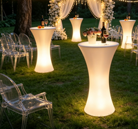 Table haute LED ronde pour événements, fêtes et jardins – Mobilier de bar lumineux pour discothèques, salons et extérieurs
