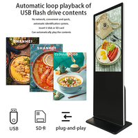 Écran LCD commercial sur pied de 50 pouces avec animation pour affichage numérique publicitaire en centre commercial