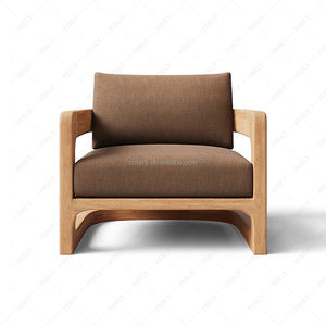 سرلي خشب الساج المعاصر في الهواء الطلق أريكة الفناء صالة كرسي محادثة مجموعة أثاث الحديقة - Product Image 4