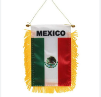 Bandera de Túnez Personalizada para Colgar en el Coche, Bandera de Fútbol Mundial con Ventosa, Borla Dorada, Bandera de Doble Cara