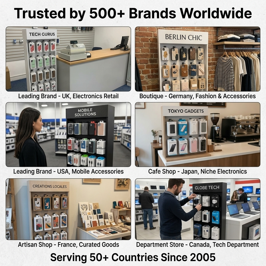 Custom PVC Floor Standing Retail Display Rack for Phone Cases Mobile Accessories Display Stand with Brand Logo — view 6