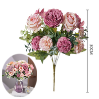 Fleurs artificielles de pivoine et de rose pour centre de table, mariage, fête, décoration intérieure, fleurs artificielles de pivoine et de rose