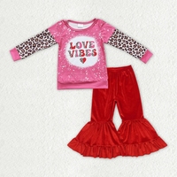 Daddy's Valentijnsdag Lente Zomer Casual Print Tweedelig Eco-vriendelijk Spandex/Polyester Meisjesset