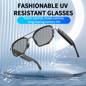 メタルフレームの軽量スマートグラス「レセモ」、ブルーライトカットレンズ搭載、音楽再生・音声通話機能付き保護サングラス - Product Image 2