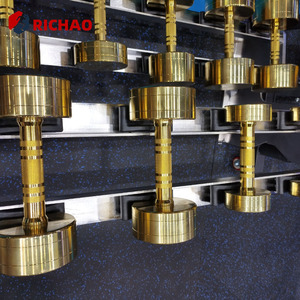 ดัมเบลแบบกำหนดเอง อุปกรณ์ฟิตเนสสำหรับยิม ชุดดัมเบลทรงกลมสีทอง น้ำหนักเป็นปอนด์ - Product Image 5