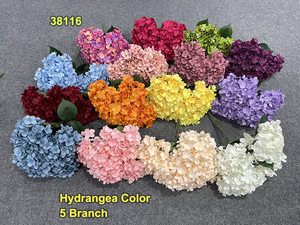 5 Rami di Ortensie Artificiali <span class=keywords><strong>Bianche</strong></span> Lunghe 48CM con Foglie per Decorazioni di Eventi, Feste, Matrimoni e Noleggio Aziendale - Product Image 2