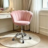 Fauteuil de loisirs rembourré français 360 ° Fauteuil pivotant en velours à pétales pour salon, chambre et bureau