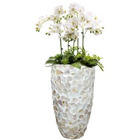 Vase en fibre de verre, style européen, Vase de sol en coquille blanche, pour centre commercial, matériel de décoration de chambre, avec serpillière