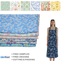 Tissu en voile popeline 100% coton biologique, imprimé numérique, motif floral, respirant, séchage rapide, léger, pour textile de maison