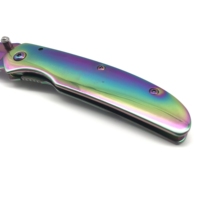 Couleur titane acier inoxydable Camping en plein air tactique poche couteau pliant outils de survie