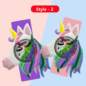 Montre à bracelet <span class=keywords><strong>en</strong></span> silicone pour enfants, mignonne, avec dessin animé 3D, poney, licorne, pour garçons et filles, cadeaux, montres à quartz pour enfants - Product Image 2