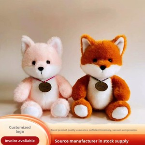 Lindo Peluche de Zorro de Terciopelo <span class=keywords><strong>con</strong></span> Relleno de Algodón PP, Muñeco de Confort Rosa para Niñas, Compañero de Gato <span class=keywords><strong>con</strong></span> Campana para Niños, Venta al por Mayor - Product Image 2