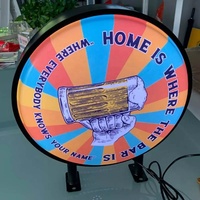 Boîte lumineuse LED en acrylique/ABS thermoformé, double face/simple face, forme personnalisée, murale, circulaire, durable, haute qualité