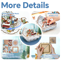 Jouet éducatif DIY Train des Neiges, Puzzle en bois découpé au laser 3D, Boîte à musique, Musique Spirited Away, Écologique, Mobile, 51-100 pièces, Pour les enfants