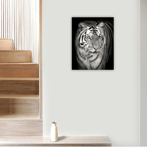 Impresionante <span class=keywords><strong>tigre</strong></span> <span class=keywords><strong>blanco</strong></span> original con cautivadores ojos azules, impresión digital al óleo sobre lienzo, arte <span class=keywords><strong>de</strong></span> pared moderno <span class=keywords><strong>de</strong></span> 40x50cm - Product Image 5