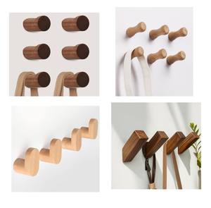 Crochets à vêtements en bois rustique pour la décoration de la maison, crochets muraux décoratifs durables pour l'entrée - Product Image 3