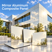 Panneau composite en aluminium miroir 3 mm 1220x2440 mm argenté pour revêtement de plafond
