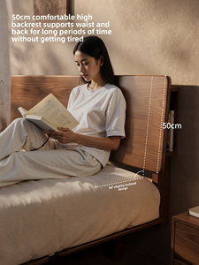 Cama <span class=keywords><strong>Queen</strong></span> de Madera de Caucho Sólido con Espacio de Almacenamiento, Muebles de Dormitorio Modernos y Minimalistas para Sala de Estar SMC081 - Product Image 2