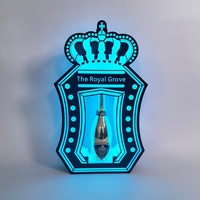 Présentoir à vin lumineux LED en acrylique pour bar KTV, support de présentation de spiritueux, style moderne et simple, pour bouteilles de 750 ml, glorificateur de bouteilles