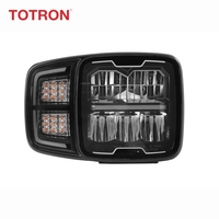 Phare LED sans bordure blanc/ambre avec lentille en verre chauffant pour excavatrice et déneigeuse