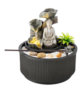 Meilleures ventes de fontaine intérieure et extérieure <span class=keywords><strong>Zen</strong></span> Buddha avec bonsaï et râteau - Product Image 6