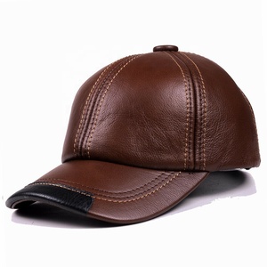 PIHA SPORTS Men's Custom Made Logo Embroidery 6-Panel Summer Winter Sports Casual Baseball Hats 100% Genuine Leather for Unisex - Product Image 3