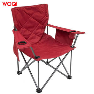 Silla de playa plegable Woqi para exteriores, roja, de tela Oxford 600D, con portavasos y bolsillo de almacenamiento. - Product Image 4