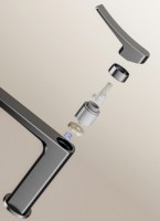 Robinet de lavabo monocommande en aluminium à montage sur comptoir, cartouche céramique, eau chaude et froide, pour salle de bain, vente en gros, hôtel