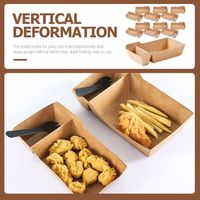 Boîte à compartiment unique en papier kraft brun naturel jetable pour frites, snacks et plats à emporter