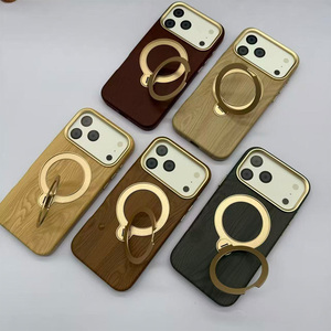 เคสโทรศัพท์หนังลายไม้แฟชั่น GL003 หลายสไตล์สำหรับ iPhone 13 14 15 16 17 Pro Max เคสธุรกิจ - Product Image 3