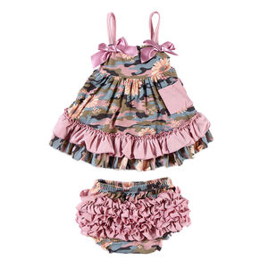 OFERTA 2020 Ropa para Bebé Niña, Conjunto Floral con Falda, Conjuntos de Ropa para Bebé, Romper de Seersucker - Product Image 3