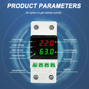 Vente flash : Relais magnétique de protection contre les surtensions réglable 63A 140V-300VDC, usage domestique, monophasé, courant alternatif - Product Image 6