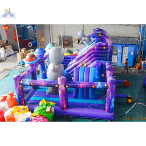 Casa de rebote inflable con tema espacial con tobogán | Parque infantil hinchable comercial para niños para alquiler de parque interior al aire libre - Product Image 1