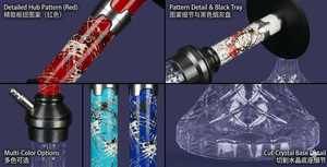Clear Glass <b>Hookah</b> Modern Metal Stem Tobacco <b>Pipe</b> Bowl Accessory for Lounge and Party - Product Image 2