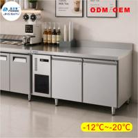 Congélateur Commercial Entièrement Personnalisable, Sans Givre, Facile à Utiliser, Équipement de Comptoir de Préparation Glacé pour Salons de Thé, KTV, Bars et Magasins de Boissons