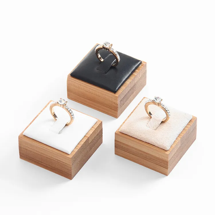 Cafele — support de bijoux en bois de bambou et velours, impressions, carré, support Pop