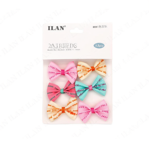 Noeuds papillon en tissu ILAN, 12 pièces, couleurs mélangées, pour accessoires de cheveux - Product Image 2