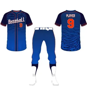 Design personalizado juventude kit completo beisebol uniforme longo beisebol calças shorts
